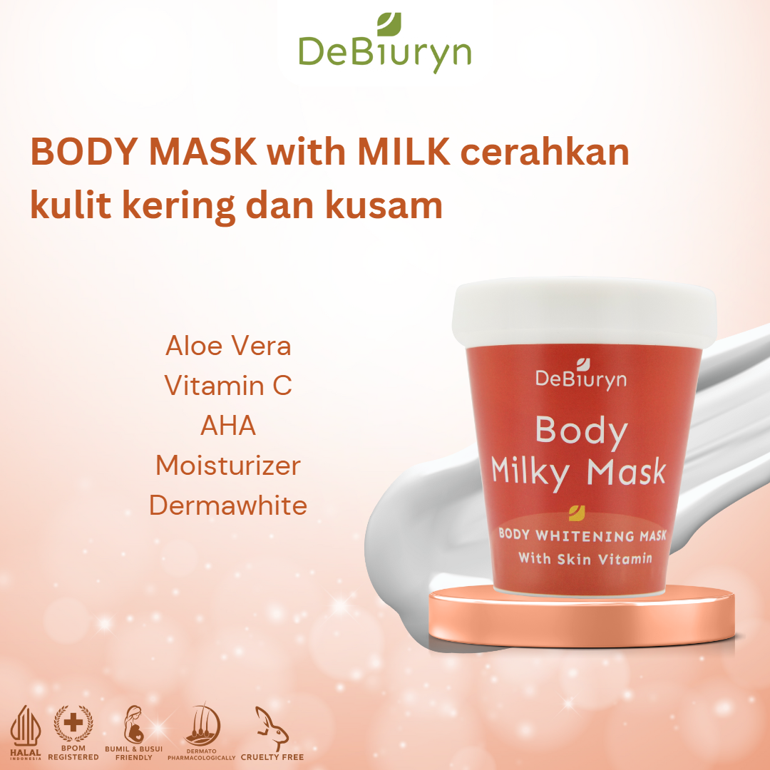 DeBiuryn Milky Mask Body Whitening 100gr - Masker Pemutih Badan BPOM